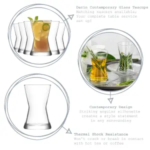 LAV - Derin Glass Tea Cup Set - 140ml - Pack of 6