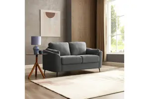 Jack 2 Seater Sofa With Metal Legs, Dark Grey Boucle Fabric