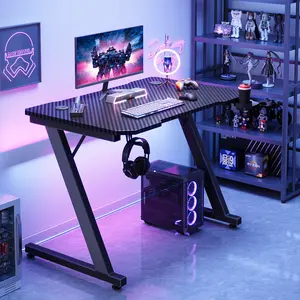 Ergonomic Gaming Computer Desk Black / 75cm H x 80cm W x 55cm D