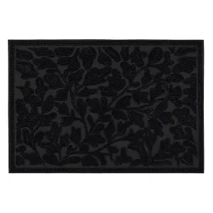 JVL Botany Scraper Rubber Pin Doormat, 40x60cm