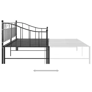 Berkfield Pull-out Sofa Bed Frame Black Metal 90x200 cm