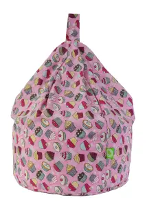 Cotton Pink Cupcake Bean Bag Child Size