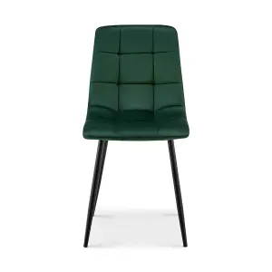 Luxurious Emerald Green Velvet Dining Chair - Zurich Collection