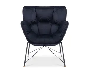 Velvet Black Eliana Accent Chair