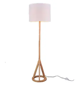 Bishop Natural Wood Base Floor Lamp