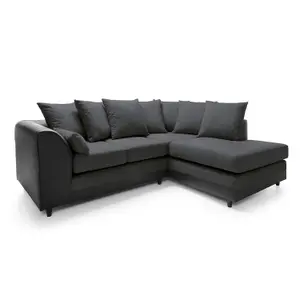 Dylan Corner Sofa Right Facing in Black