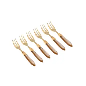 Rivadossi Sandro Laura Oro 6 Piece Stainless Steel Cutlery Set , Service for 6 (Set of 6) Champagne