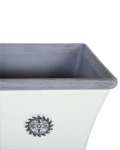 Beliani Retro Plant Pot ELATEIA Stone White