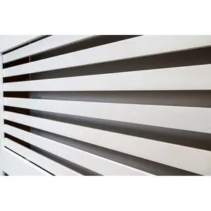 White Horizontal Line Design Radiator Cover - Large