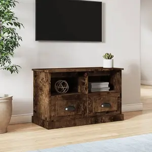 Berkfield TV Cabinet Smoked Oak 80x35x50 cm Engineered Wood