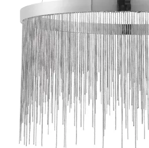 Anson Lighting Frains Chrome and Silver Chain Integrated LED Ceiling Pendant