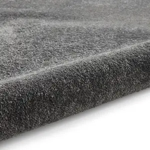 Charcoal Plain Shaggy Rug, Stain-Resistant Rug, Easy to Clean Rug for Bedroom, Living Room, & Dining Room-160cm X 230cm