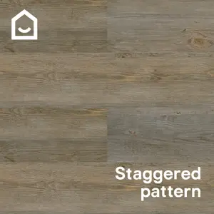 GoodHome Mambo Brown & Blue Distressed Wood effect Synchronised Click vinyl Planks, 2.17m²