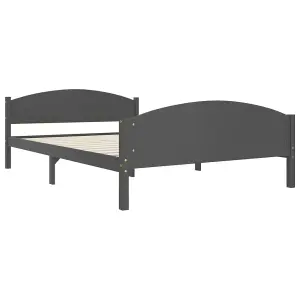 Berkfield Bed Frame Dark Grey Solid Pine Wood 160x200 cm