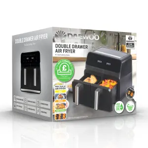 Daewoo SDA2310GE Double Drawer Air Fryer Digital Display 8 Litre