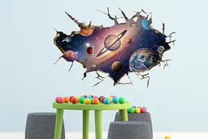 Walplus Adult Sticker Amazing Cosmos 3D View through the wall Wall Stickers PVC