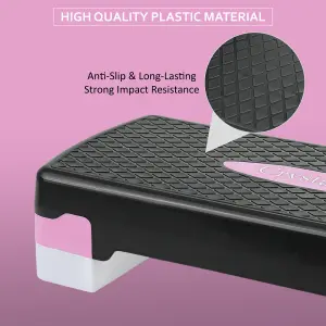 Aerobic Stepper Yoga Step Board Gym Fitness Exercise Cardio Adjustable Blocks Pink