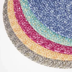 Homescapes Blue Handwoven Round Placemats Set of 4