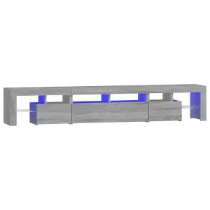 Berkfield TV Cabinet with LED Lights Grey Sonoma 230x36.5x40 cm