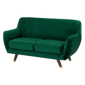 2 Seater Velvet Sofa Emerald Green BODO