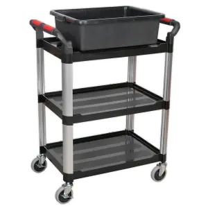 Sealey Workshop Storage Tray Strong & Durable 575 x 430 x 180mm - Black CX311