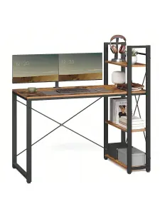 VASAGLE Computer Desk, Writing Desk With Storage Shelves On Left Or Right, Home Office Desk, Easy Assembly, Industrial Style