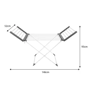 Black+Decker Cool Grey Aluminium & plastic Heated airer (H)740mm (W)500mm