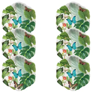 Purely Home Tropical Floral Melamine Side Plates - Set of  6