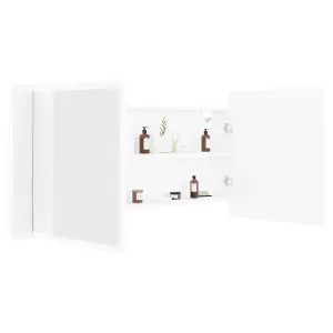 Berkfield LED Bathroom Mirror Cabinet White 100x12x45 cm