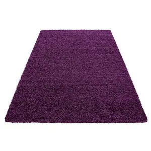 Abaseen 120x170 cm Purple Shaggy Rug - Soft Touch Thick Pile Modern Rugs - Washable Area Rugs for Home and Office