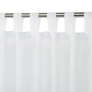 White Plain Daylight Tab top Voile curtain (W)140cm (L)260cm, Single