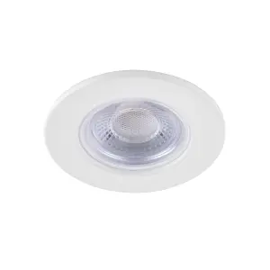 GoodHome Drexler Matt White Fixed LED Fire-rated Warm white Downlight IP65, Pack of 10