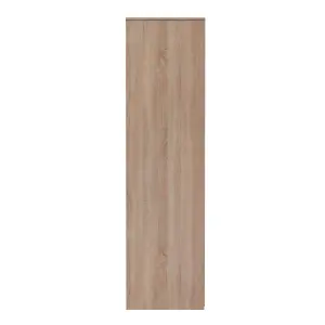 Turin 2 Door 2 Drawer Wardrobe in White Gloss & Bardolino Oak (Ready Assembled)