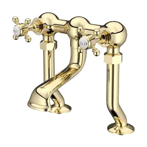 Georgina Traditional Gold Deck Mounted Bath Filler Tap