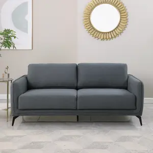 Oslo Modern Scandi Style Fabric Living Room 3 Seater Sofa (Dark Grey)