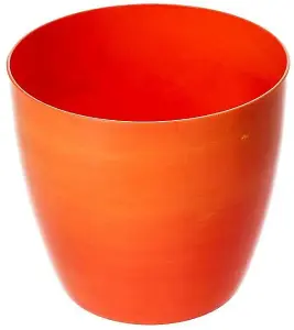 Flower Pots 6 Colours 4 sizes Marble Plastic Plant Pots Planter Deco Round Deco  Orange 16cm