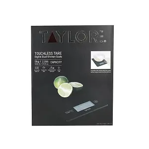 Taylor Pro Touchless TARE Black Digital Dual Kitchen Scales 5Kg (11lbs / 5 litre