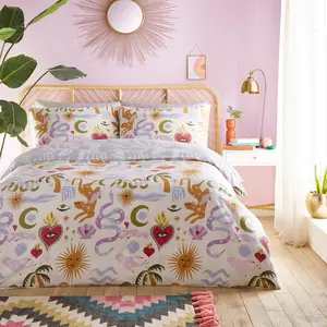 Alchemy Cotton Blend Floral Duvet Cover Set with Pillowcases 135 x 200 cm - 1 Standard Pillowcase