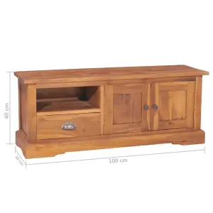 Berkfield TV Cabinet 100x30x40 cm Solid Teak Wood