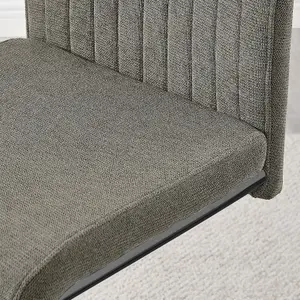 Furniturebox UK Lorenzo 2x Grey Fabric Black Leg Dining Chair