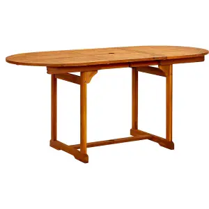 vidaXL Garden Dining Table (120-170)x80x75 cm Solid Acacia Wood