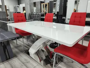 Modernique Marco White Small Dining Table with Gloss Finish