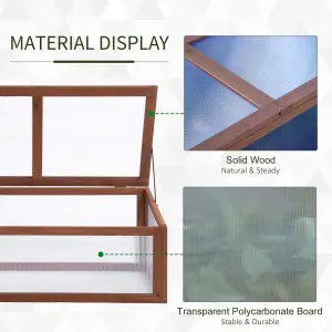 Outsunny Square Wooden Outdoor Greenhouse for Plants PC Board 100 x 65 x 40cm