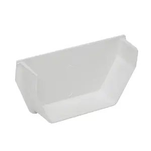 White Square Gutter Internal Stop End, Freeflow 114mm Rain Water Systems