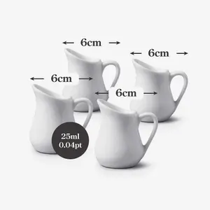 WM Bartleet & Sons Porcelain Mini Traditional Milk Jugs 25ml, Set of 4