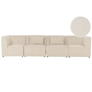 4 Seater Modular Jumbo Cord Sofa Beige LEMVIG