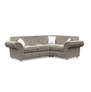 Windsor Mink Small Corner Sofa - Silver Feet