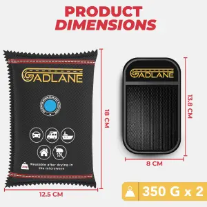 GADLANE Car Dehumidifier 350G +Anti-Slip Mat (2 Pack)