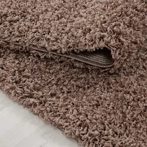 Wadan 60x110cm Mocha Shaggy Rug - Rectangular Soft Touch Thick Pile Modern Area Rug - Rugs for Living & Bedroom Non Shedding