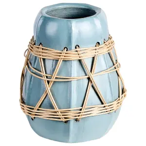 Decorative Vase KAMERING Ceramic Blue